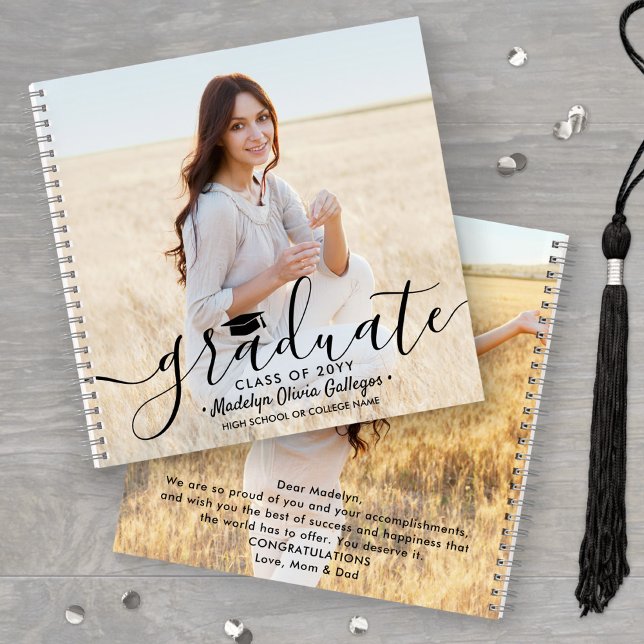 Front & Back Photos Graduation Keepsake Guest Notebook (Creator Uploaded)