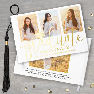 Front & Back Photos Graduation Keepsake Real Guest Book