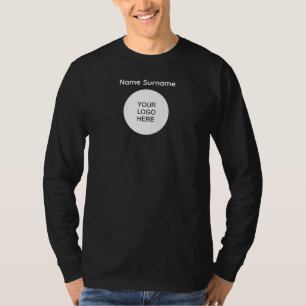 Front & Back Print Add Logo Here Mens Long Sleeve T-Shirt