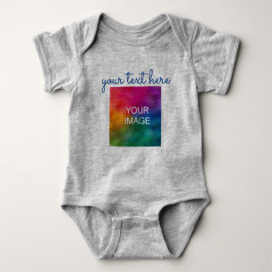 Front & Back Print Add Text Upload Photo Baby Baby Bodysuit