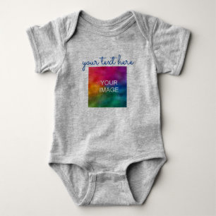 Front & Back Print Add Text Upload Photo Baby Bodysuit