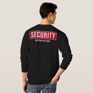 Front & Back Print Custom Template Mens Security T-Shirt