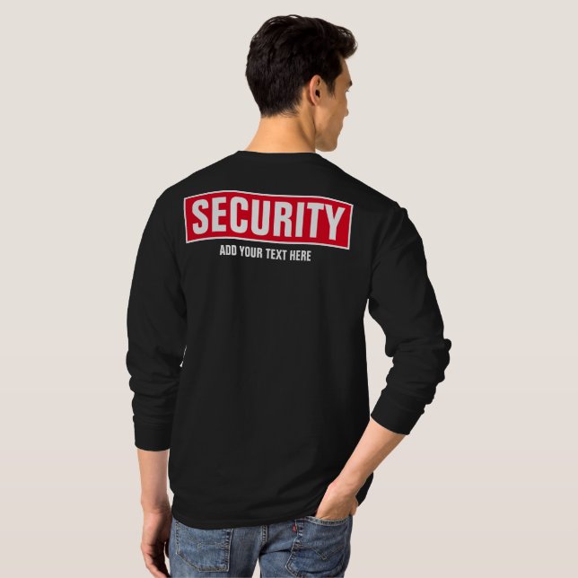 Front & Back Print Custom Template Mens Security T-Shirt (Back Full)