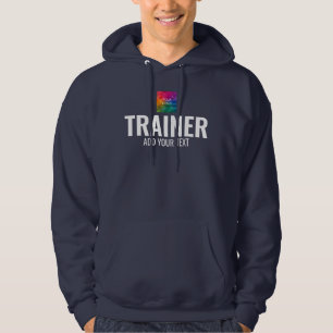 Front & Back Print Mens Coach Trainer Navy Blue Hoodie