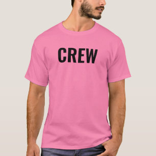 Front & Back Print Template Crew Staff Mens Pink T-Shirt