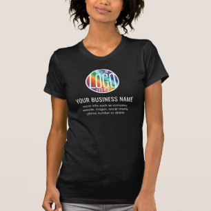 Front Back Printed Your Business Logo & QR Code T-Shirt