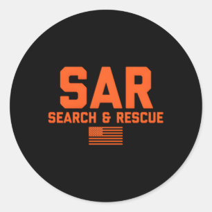 Front Back Search And Rescue American Flag Sar Tea Classic Round Sticker
