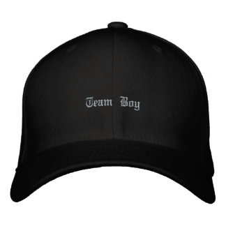 Front Back Team Boy Print Black Flexfit Wool-Hat Embroidered Hat