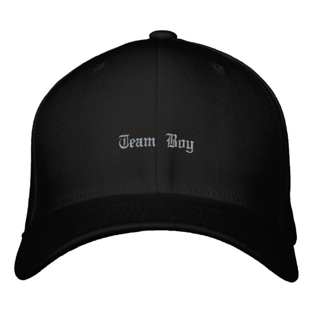 Front Back Team Boy Print Black Flexfit Wool-Hat  Embroidered Hat (Front)