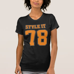 Front BLACK ORANGE American Apparel Cotton Womens T-Shirt