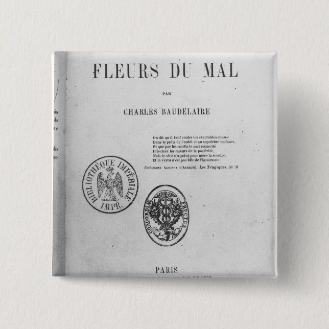 Front Cover, First Edition of 'Les Fleurs du 15 Cm Square Badge (Front)