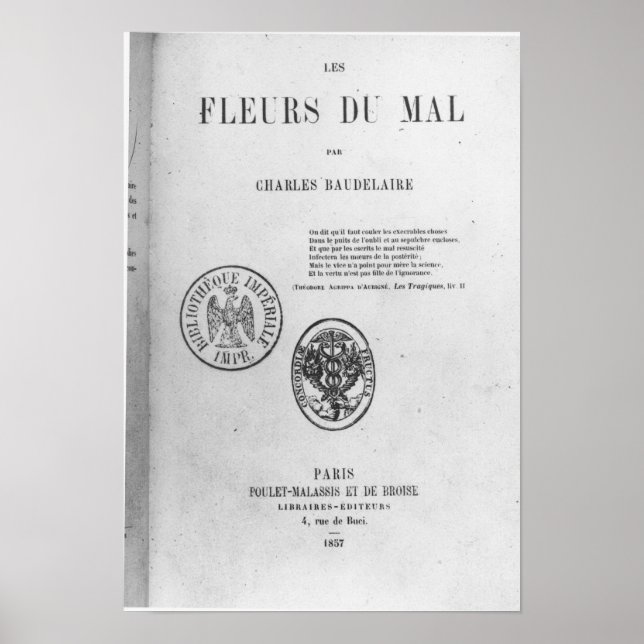 Front Cover, First Edition of 'Les Fleurs du Poster (Front)