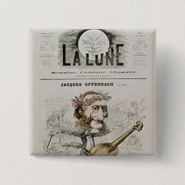 Front cover of 'La Lune' 15 Cm Square Badge (Front)