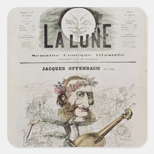 Front cover of 'La Lune' Square Sticker (Front)