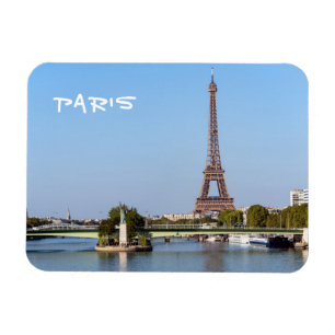 Front de Seine and Eiffel tower - Paris, France Magnet