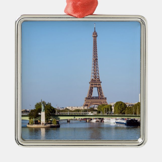 Front de Seine and Eiffel tower - Paris, France Metal Ornament (Front)