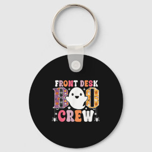 Front Desk Boo Crew Funny Ghost Halloween Receptio Key Ring