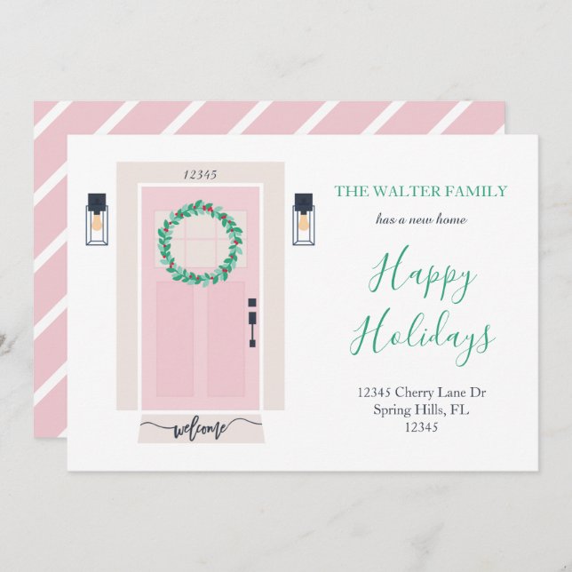 Front Door Moving Announcement Pink (Front/Back)