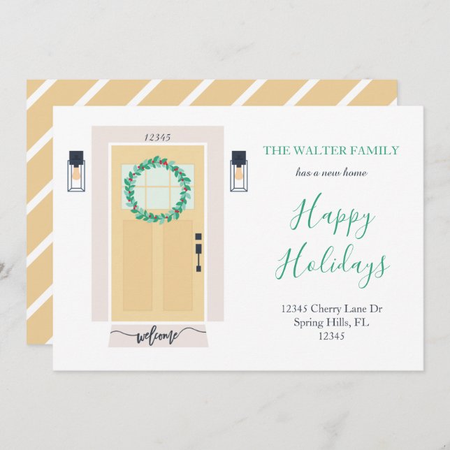 Front Door Moving Announcement Yellow (Front/Back)