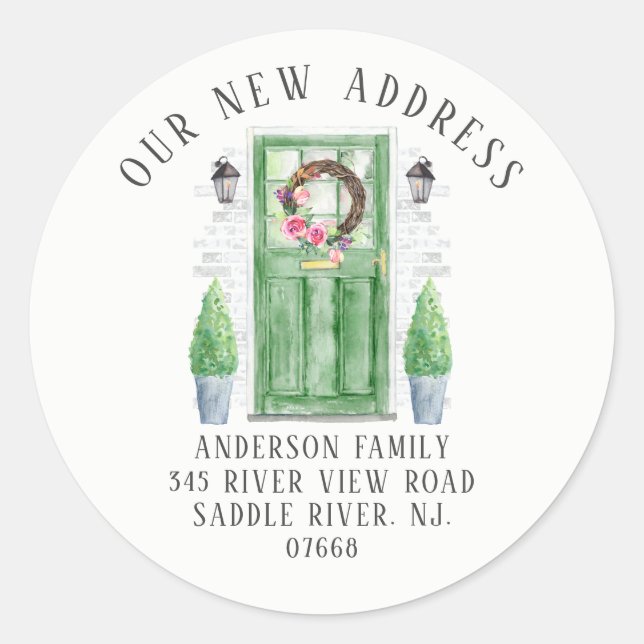 Front Door | New Home Address Label Sticker (Front)