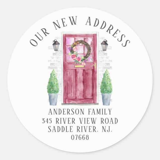 Front Door | New Home Address Label Sticker (Front)