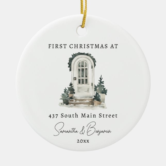 Front Door New Home Christmas Ornament Gift (Front)