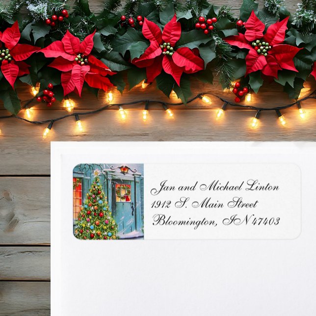 Front Door Wreath Personalise Return Address Label (Creator Uploaded)