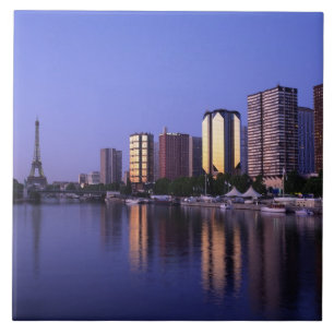Front du Seine and Eiffel Tower, Paris, France Ceramic Tile