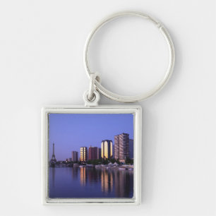Front du Seine and Eiffel Tower, Paris, France Key Ring