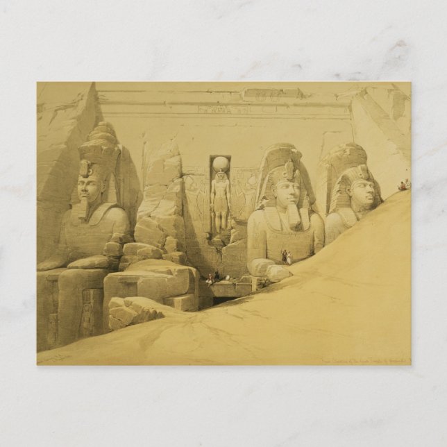 Front Elevation of the Great Temple of Aboo Simbel Postcard (Front)