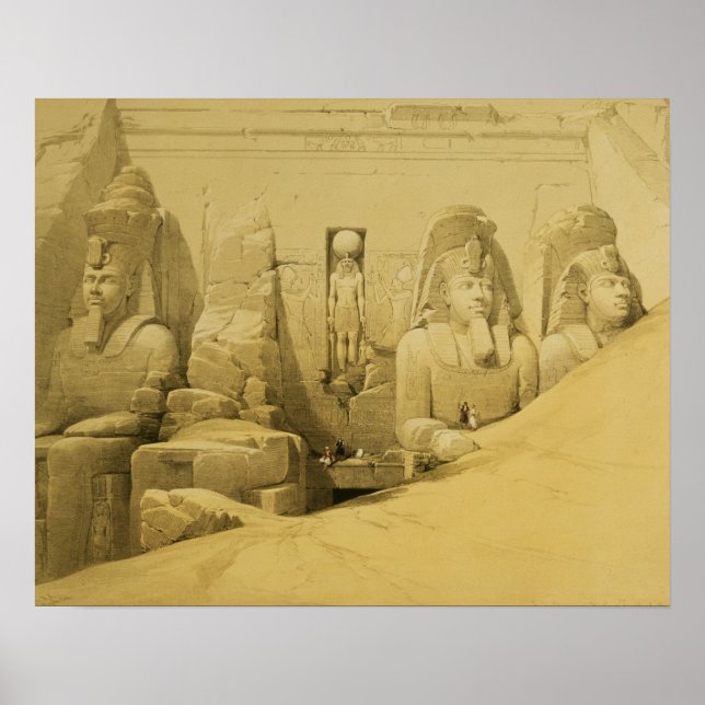 Front Elevation of the Great Temple of Aboo Simbel Poster (Front)