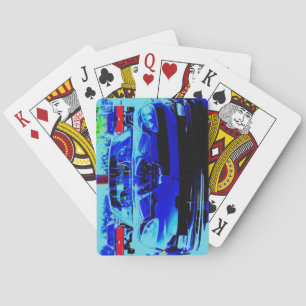 Front end and hood of a Black & Blue Corvette Z06 Playing Cards