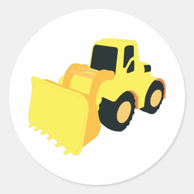 Front End Loader Construction Truck Classic Round Sticker (Front)