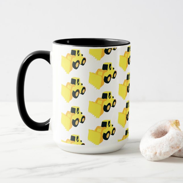 Front End Loader Construction Truck Mug (With Donut)