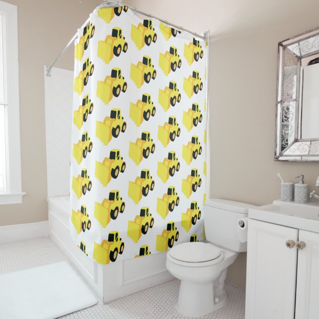 Front End Loader Construction Truck Shower Curtain (In Situ)