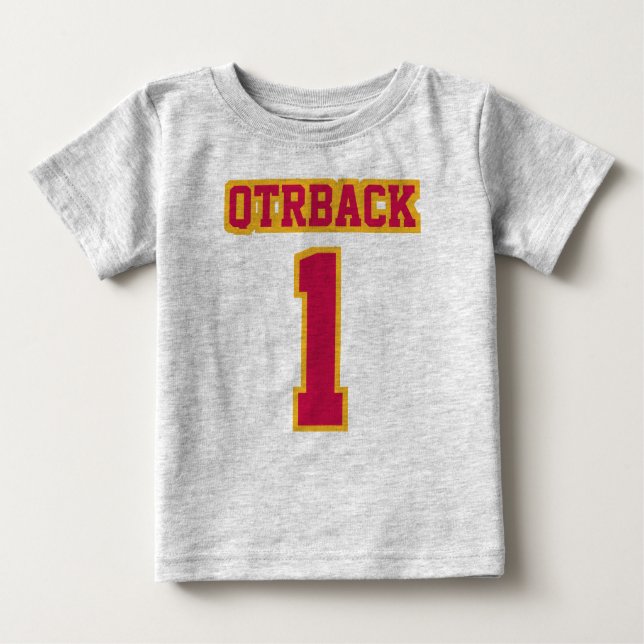 Front GRAY CRIMSON GOLD Crewneck Football Outfit Baby T-Shirt (Front)