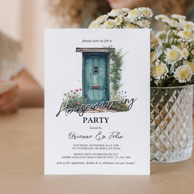 Front Green Door House Warming Party Invitation (Creator Uploaded)