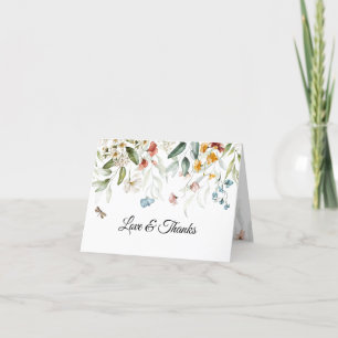 Front, Inside & Back, Floral Drop Baby Shower Thank You Card