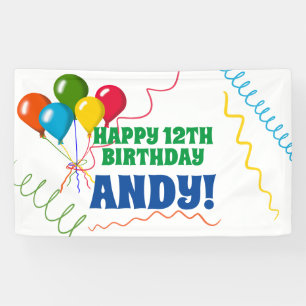 Front Lawn Happy Birthday with Balloons Banner