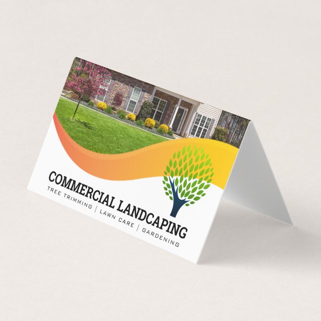 Front Lawn | Tree Logo | Landscaping Business Card (Front)