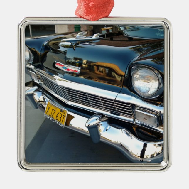 Front of a Classic 1956 Chevy Bel Air Hot Rod Metal Ornament (Front)