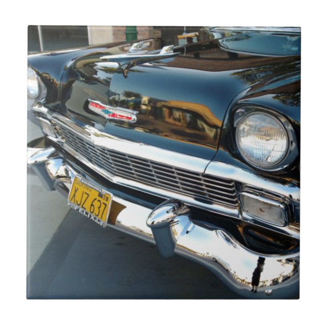 Front of a Classic 1956 Chevy Bel Air Hot Rod Tile (Front)