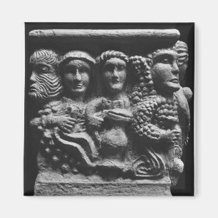 Front of an altar used as a font depicting magnet