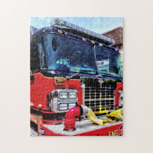 Front of Fire Truck With Hose Jigsaw Puzzle