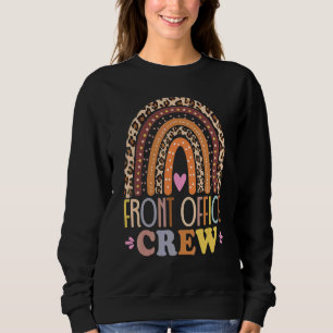 Front Office Crew Leopard Rainbow Back To School M Sweatshirt