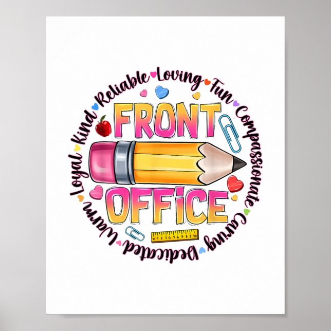 Front Office Squad Back To School Happy First Day  Poster (Front)