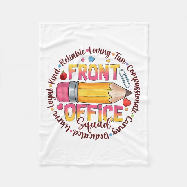 Front Office Squad Colourful Team Appreciation Quo Fleece Blanket (Front)