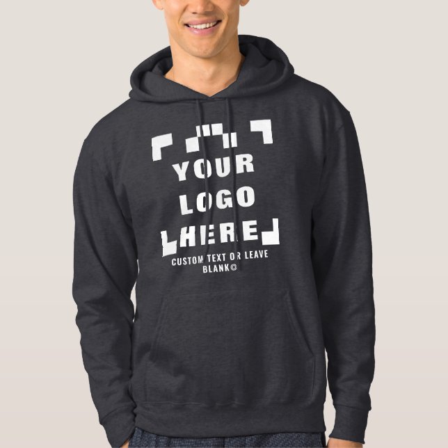Front +optional Back, Business logo Dark grey Hoodie (Front)
