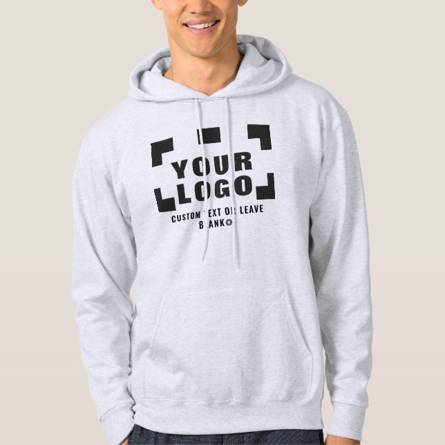 Front +optional Back, Business logo Light grey Hoodie (Front)