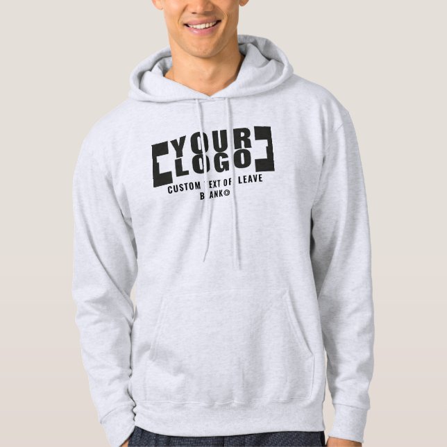 Front +optional Back, Business logo Light grey Hoodie (Front)